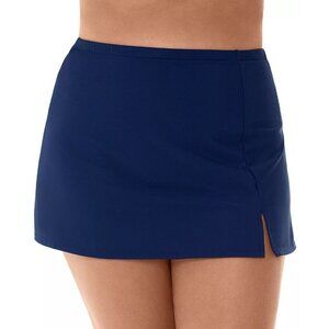 Swim Solutions Womens Plus Size 22W Swim Skirt Skirted Bottoms Navy Blue $59 729